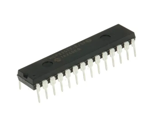 63-5175-45 Microchip MCP23S17-E/SP, 16-Channel I/O Expander 10MHz, SPI, 28-Pin PDIP MCP23S17-E/SP