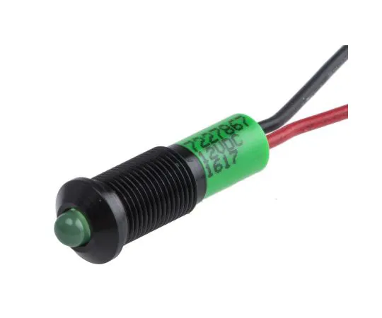 63-5022-48 RS PRO Green Indicator, 12 V dc, 6mm Mounting Hole Size, Lead Wires Termination, IP67 722-7867