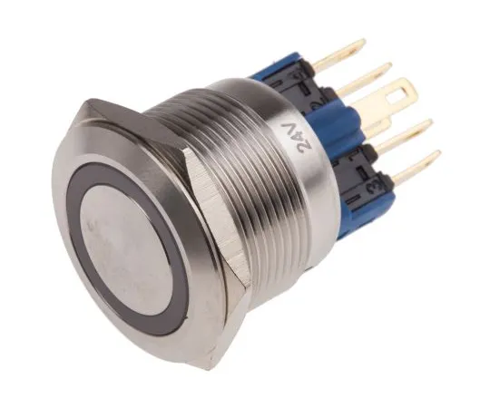 63-5125-57 RS PRO Single Pole Double Throw (SPDT) Momentary Blue LED Push Button Switch, IP65, IP67, 22 (Dia.)mm, Panel Mount, 811-8538