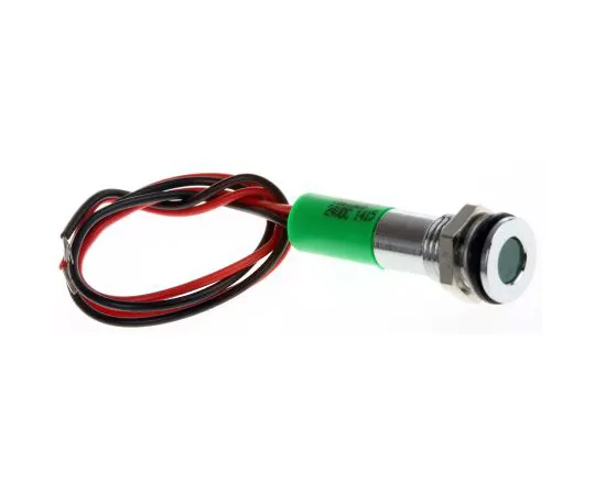 63-4978-10 RS PRO Green Indicator, 24 V dc, 8mm Mounting Hole Size, Lead Wires Termination, IP67 700-1928