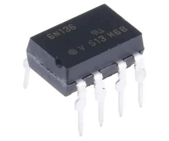 63-5128-53 Vishay, 6N136 DC Input Transistor Output Optocoupler, Through Hole, 8-Pin DIP 6N136