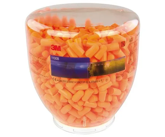 63-5044-10 3M Disposable Orange Polyurethane Ear Plugs, 37dB, 500 Pairs 1100-PD