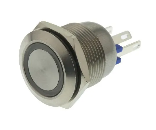 63-4992-75 Bulgin Single Pole Single Throw (SPST) Momentary Push Button Switch, IP66, 19.2 (Dia.)mm, Panel Mount, 24V dc MPI002/28/BL