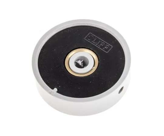 63-5092-14 RS PRO Potentiometer Knob, Grub Screw Type, 38.6mm Knob Diameter, Grey, 6mm Shaft 777-7306