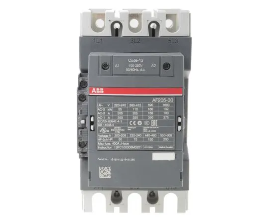 63-5114-14 ABB 3 Pole Contactor, 350 A, 230 V ac Coil, AF Range, 3NO, 110 kW 1SFL527002R1311