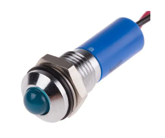 63-5024-20 RS PRO Blue Indicator, 110 V ac, 8mm Mounting Hole Size, Lead Wires Termination, IP67 723-9615