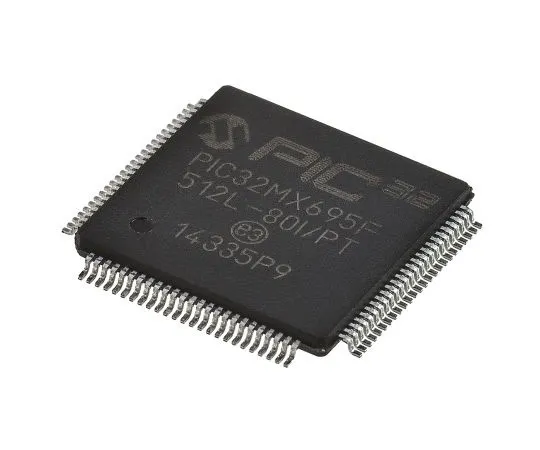 63-4986-32 Microchip, 32bit PIC Microcontroller, 80MHz, 12 kB, 512 kB Flash, 100-Pin TQFP PIC32MX695F512L-80I/PT