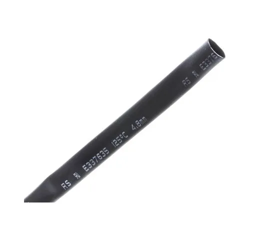 63-4979-51 RS Pro Black No Heat Shrink Tubing 4.8mm Sleeve Dia. x 9m Length 2:1 Ratio 700-4649