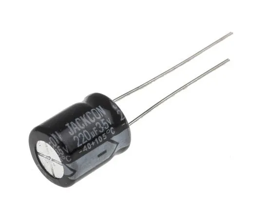 63-4998-22 RS PRO 220μF 35V dc Aluminium Electrolytic Capacitor, Through Hole 10 (Dia.) x 12mm +105°C 10mm 5mm 12mm 711-1273