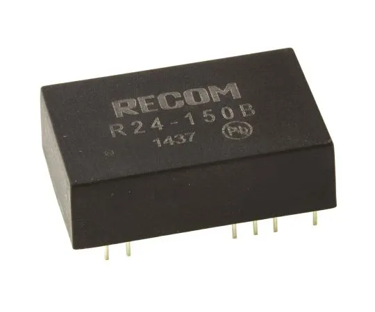 63-5034-55 Recom 5W Isolated DC-DC Converter Through Hole, Voltage in 21 → 27 V dc, Voltage out 95 → 210V dc R24-150B