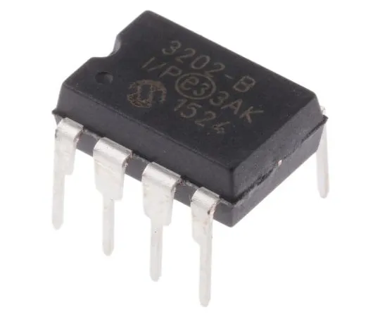63-5085-72 Microchip MCP3202-BI/P, 12-bit Serial ADC Pseudo Differential, Single Ended Input, 8-Pin PDIP MCP3202-BI/P