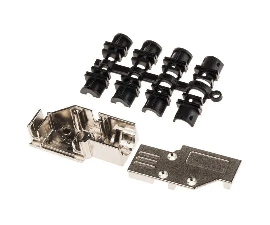 63-5019-95 MH Connectors MHDCMR Series Zinc Right Angle D-sub Connector Backshell, 9 Way, Strain Relief MHDCMR09-K