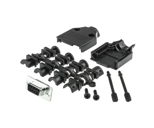 63-5100-61 MHDTPPK Series, 9 Way D-Sub Socket Connector Kit With Hood and Inserts MHDTPPK9-DB9S-K