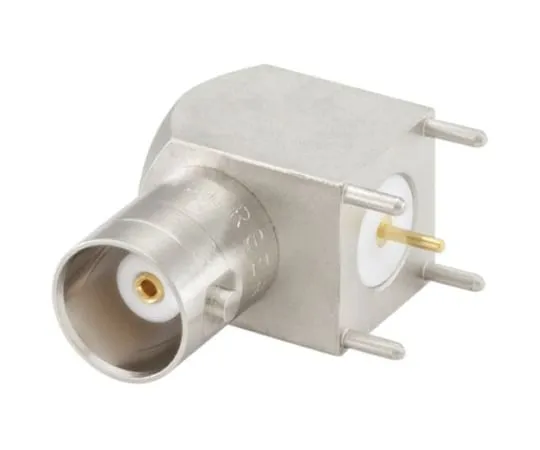 63-5131-38 Rosenberger BNC Series Right Angle 50Ω PCB Mount BNC Connector, jack, Nickel, Through Hole Termination 51K201-400A5