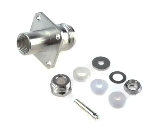 63-5002-03 Telegartner 50Ω Straight Panel Mount N Type Connector, jack, Clamp Termination, 0 → 11GHz, RG141 A/U, RG142 B/U, J01021H1119