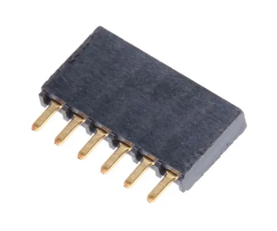 63-5080-22 Samtec SSW Series 2.54mm Pitch 6 Way 1 Row Straight PCB Socket, Through Hole, Solder Termination SSW-106-01-G-S