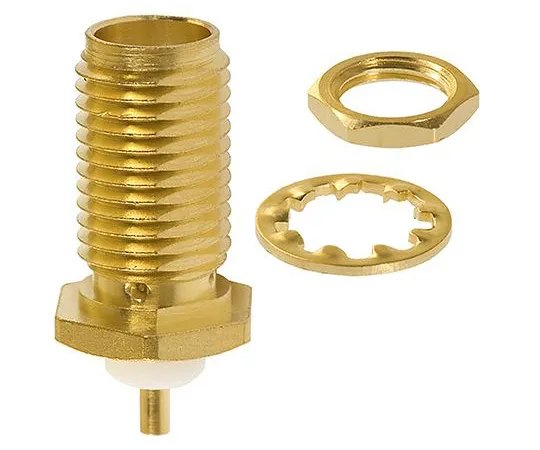 63-5162-81 Cinch Connectors Straight 50Ω Panel Mount Bulkhead Fitting SMA Connector, Solder Termination 142-0701-401
