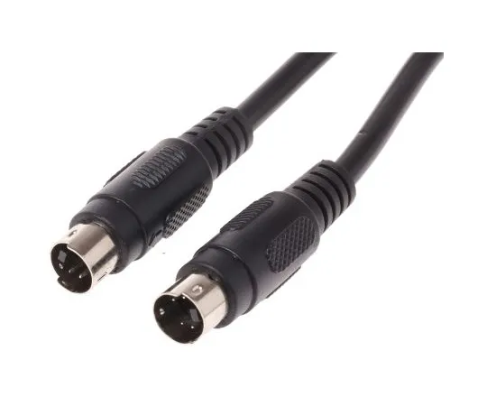 63-5047-49 1m 4-Pin Male Mini-DIN to 4-Pin Male Mini-DIN Black SVHS Audio Video Cable Assembly 742-4273