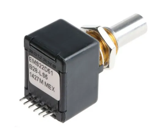 63-5038-06 Bourns 512 Pulse Incremental Mechanical Rotary Encoder with a 6.34 mm Plain Shaft (Indexed), Bracket Mount EMS22D51-B28-LS5