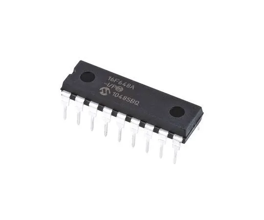63-5162-94 Microchip, 8bit PIC Microcontroller, 20MHz, 256 B, 4096 x 14 words Flash, 18-Pin PDIP PIC16F648A-I/P