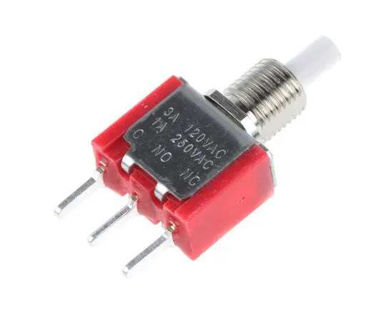63-5035-45 RS PRO Single Pole Double Throw (SPDT) Momentary Push Button Switch, 6.35 (Dia.)mm, PCB, 32/50/125V ac 734-6788