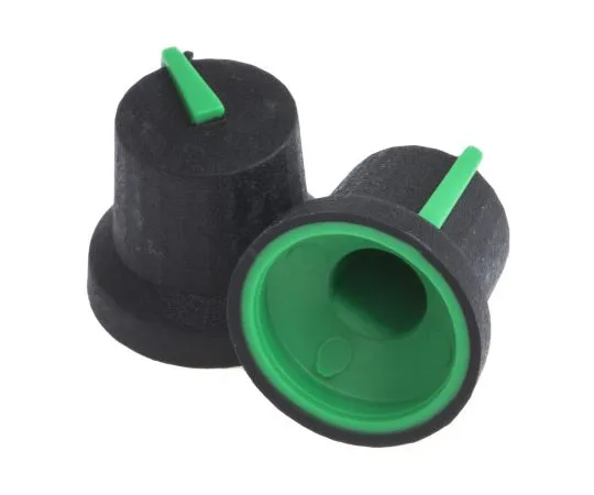 63-5092-23 RS PRO Potentiometer Knob, Push-On Type, 16.8mm Knob Diameter, Black, D Shaped Shaft Type, 6mm Shaft 777-7350