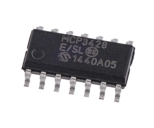 63-4985-47 Microchip MCP3428-E/SL, 16-bit Serial ADC 4-Channel Differential Input, 14-Pin SOIC MCP3428-E/SL