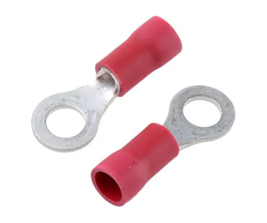 63-4964-83 JST FV Series Insulated Crimp Ring Terminal, M4 (#8) Stud Size, 0.25mm² to 1.65mm² Wire Size, Red FVWS1.25-4(LF)