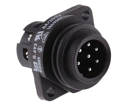 63-5035-12 Binder 693 Series Panel Mount Connector, 7 contacts Socket 09-4219-00-07