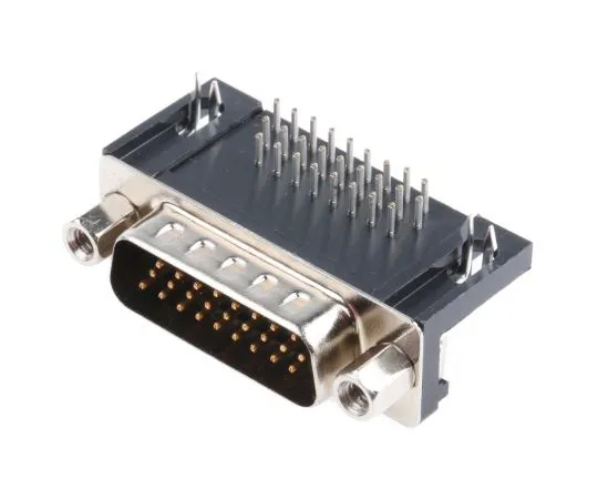 63-4970-95 Harting 26 Way Right Angle Through Hole PCB D-sub Connector Plug, 2.29mm Pitch, with 4-40 UNC Female Screwlocks, 9562627813