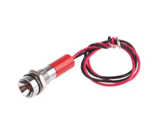 63-5024-03 RS PRO Red Indicator, 12 V dc, 8mm Mounting Hole Size, Lead Wires Termination, IP67 723-9404