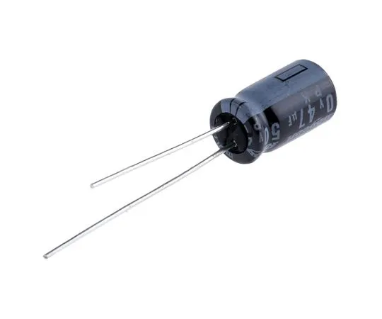 63-5078-60 Rubycon 47μF 50V dc Aluminium Electrolytic Capacitor, Through Hole 6.3 (Dia.) x 11mm +85°C 6.3mm 2.5mm 50PK47MEFC6.3X11