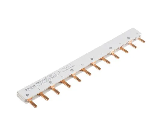 63-5091-77 Schneider Electric 2 Phase Busbar, 12 Module, 415V, 18mm Pitch A9XPH212