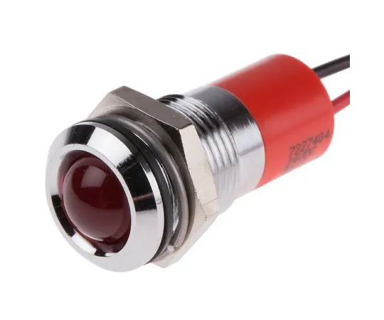 63-5022-04 RS PRO Red Indicator, 24 V dc, 14mm Mounting Hole Size, Lead Wires Termination, IP67 722-7404