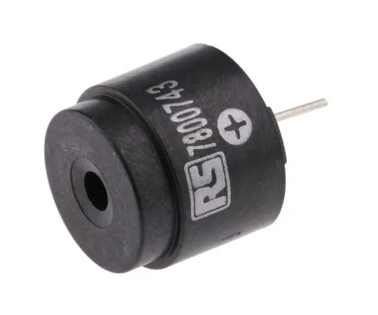 63-5094-45 RS PRO 9 → 15 V Pk-Pk 85dB Through Hole Continuous External Piezo Buzzer 780-0743