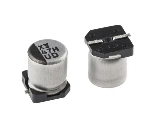63-5042-23 Nichicon 47μF 50V dc Aluminium Electrolytic Capacitor, Surface Mount 6.3 (Dia.) x 7.7mm +105°C 6.3mm 2.2mm UUD1H470MCL1GS