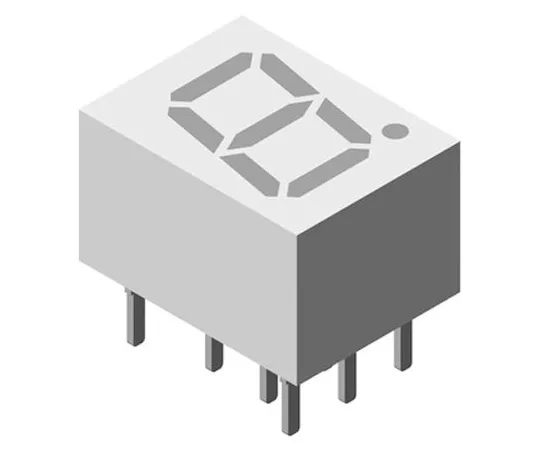 63-4993-20 TDSG1150 Vishay 7-Segment LED Display, CA Green 6 mcd RH DP 7mm TDSG1150