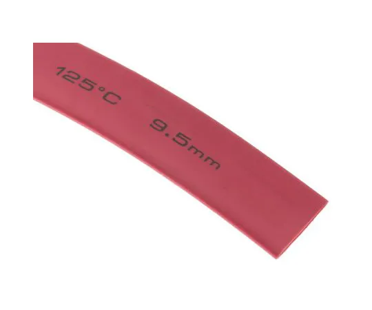 63-4979-58 RS Red No Heat Shrink Tubing 9.5mm Sleeve Dia. x 6m Length 2:1 Ratio 700-4680