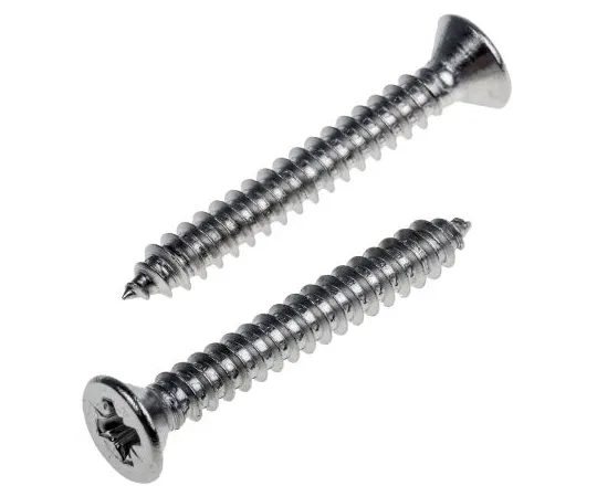 63-6571-46 RS PRO Plain Stainless Steel Countersunk Head Self Tapping Screw, N°No. 8 x 1.1/4in Long 32mm Long 180-702