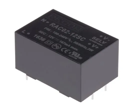 63-5043-92 Recom 2W 1 Output Embedded Switch Mode Power Supply SMPS, 167mA, 12V dc Encapsulated RAC02-12SC