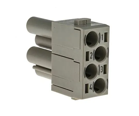 63-5046-77 Han-Modular Series Female Module,4P+E, 4 Way, Rated At 40A, 830 V, For Use With Heavy Duty Power Connectors, Han CC 9140043141