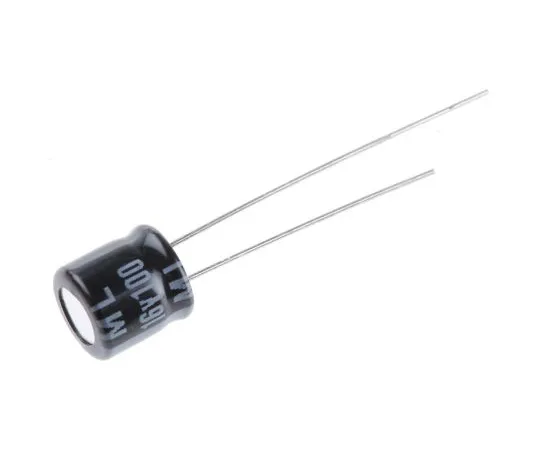 63-4986-46 Rubycon 100μF 16V dc Aluminium Electrolytic Capacitor, Through Hole 6.3 (Dia.) x 7mm +105°C 6.3mm 2.5mm 16ML100MEFC6.3X7
