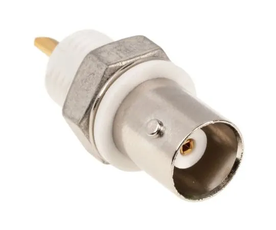 63-4948-91 TE Connectivity AMP Series Straight 50Ω Panel Mount Bulkhead Fitting BNC Connector, jack, Nickel, Solder Termination 5227726-3