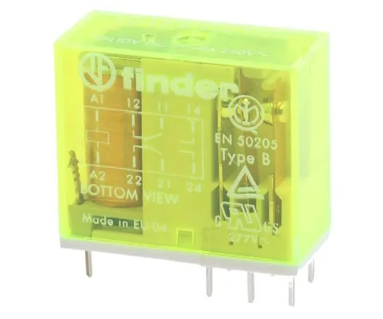 63-6546-08 Finder50 Series DPDT Non-Latching Relay PCB Mount, 110V dc Coil, 8A 50.12.9.110.1000