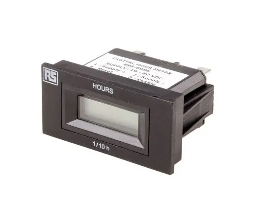 63-5165-75 RS PRO Hour Counter, 6 digits, LCD, Screw Connection, 10 → 80 V dc 896-6986