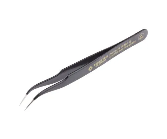63-6549-22 Bernstein Tools for electronics 120 mm, Anti-Magnetic Stainless Steel, Sickle, ESD Anti-Acid Tweezers 5-055-13