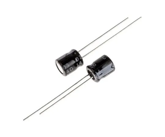63-4989-53 RS PRO 47μF 35V dc Aluminium Electrolytic Capacitor, Through Hole 6 (Dia.) x 7mm +105°C 6mm 2.5mm 7mm 707-5755