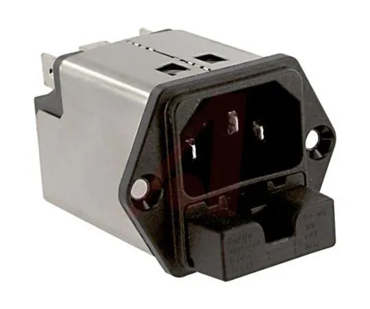 63-5160-04 Schurter C14 Panel Mount IEC Connector Male, 6A, 250 V ac, Fuse Size 5 x 20mm 5220.0623.1