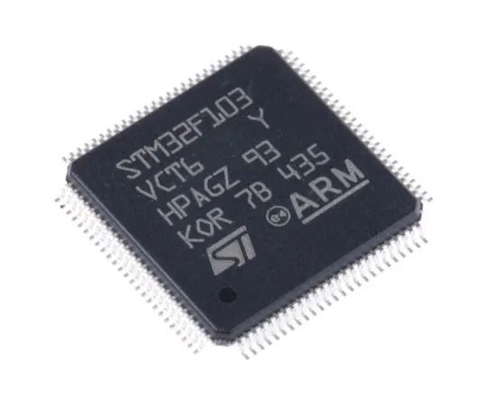63-5026-58 STMicroelectronics STM32F103VCT6, 32bit ARM Cortex M3 Microcontroller, 72MHz, 256 kB Flash, 100-Pin LQFP STM32F103VCT6