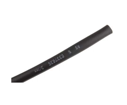 63-4979-34 RS Pro Black No Heat Shrink Tubing 3mm Sleeve Dia. x 10m Length 3:1 Ratio 700-4532